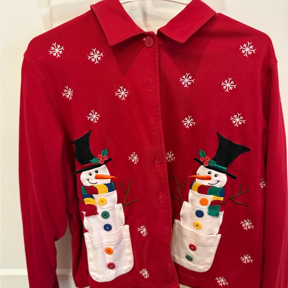 Bechamel Red Snowman Cardigan